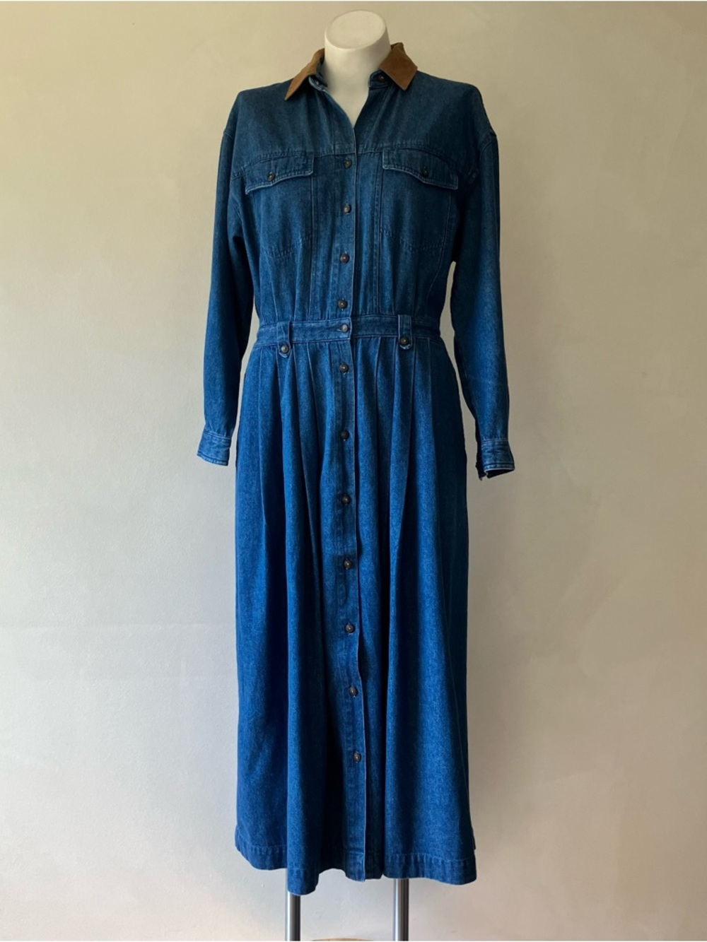 Eddie Bauer | Vintage 90s Denim 100% Cotton Midi Dress